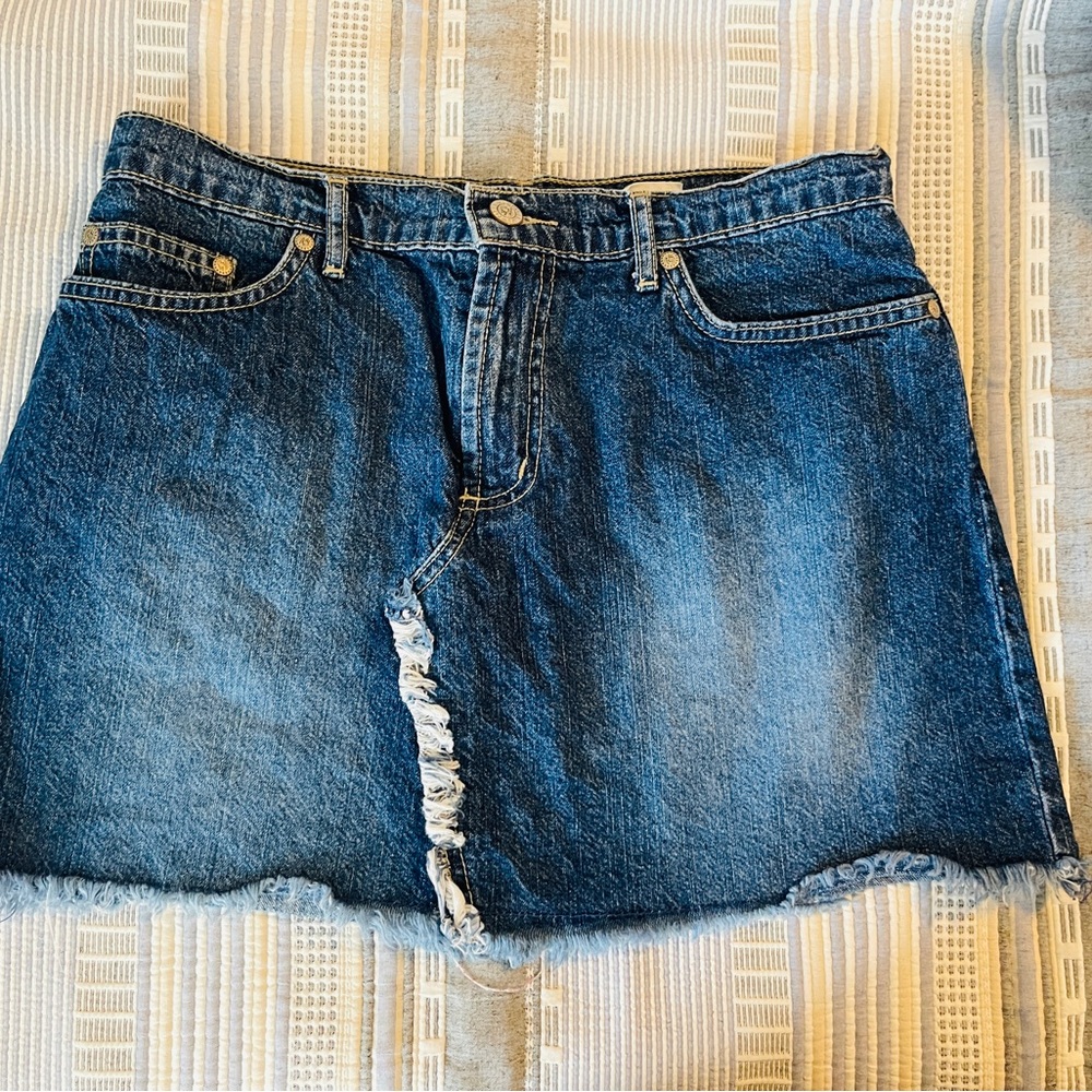 Juniors Denim Skirt with distressing size 5